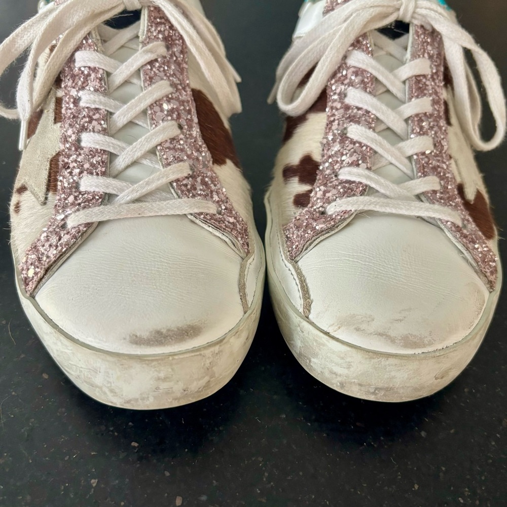 Golden Goose Super Star Calf Hair Pink Glitter Exclusive Sneaker - Picture 7 of 12
